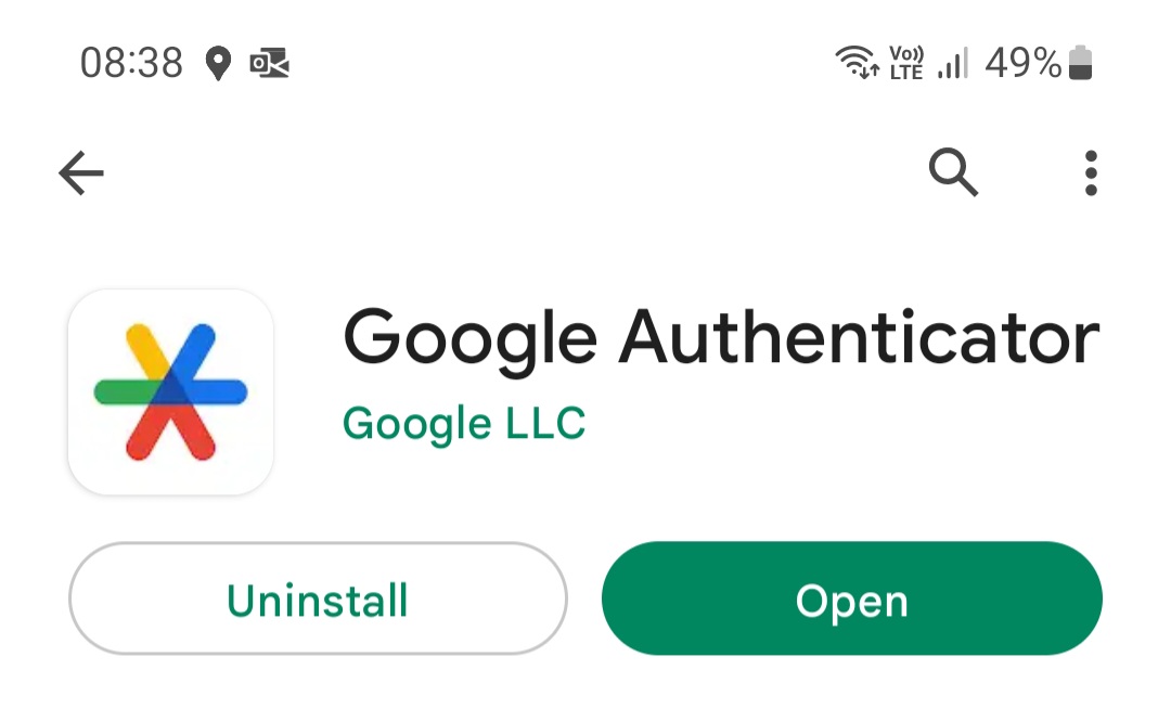 Open Google Authenticator